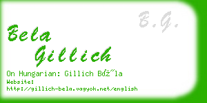 bela gillich business card